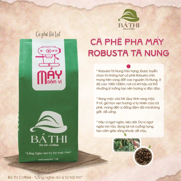 Cà Phê Pha Máy - Robusta Tà Nung - Espresso Đậm Đà - BÁ THI COFFEE